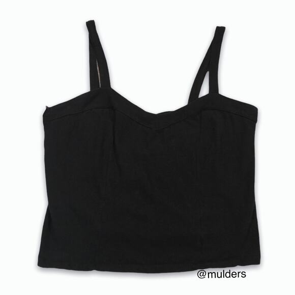 Paper Tee Goth Black Sleeveless Crop Top Large - Picture 1 of 8